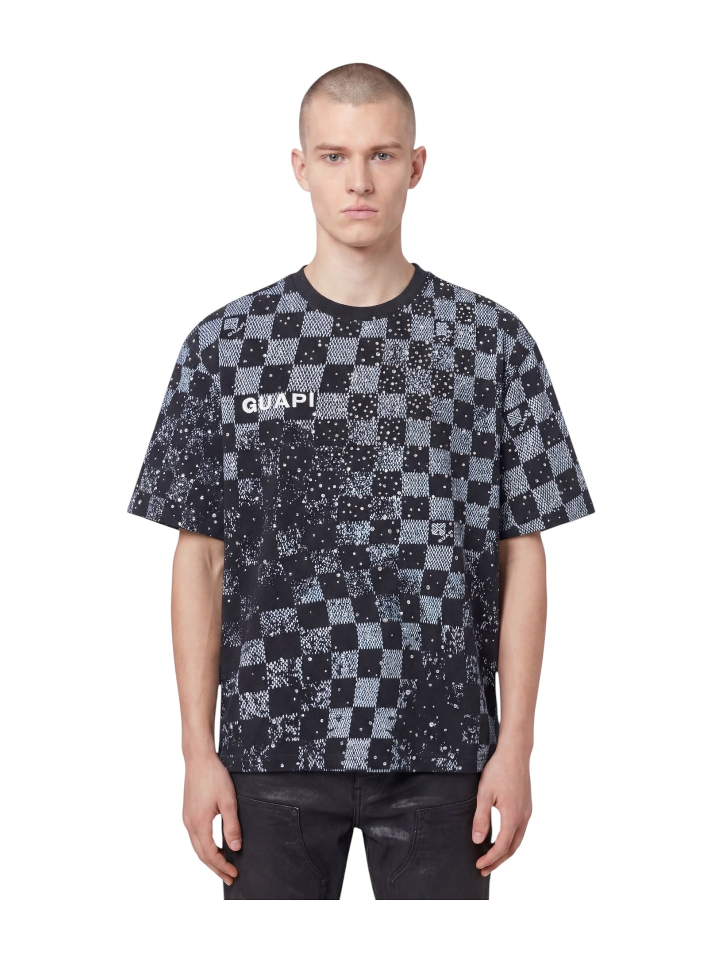 Guapi Checkerboard Tee Black