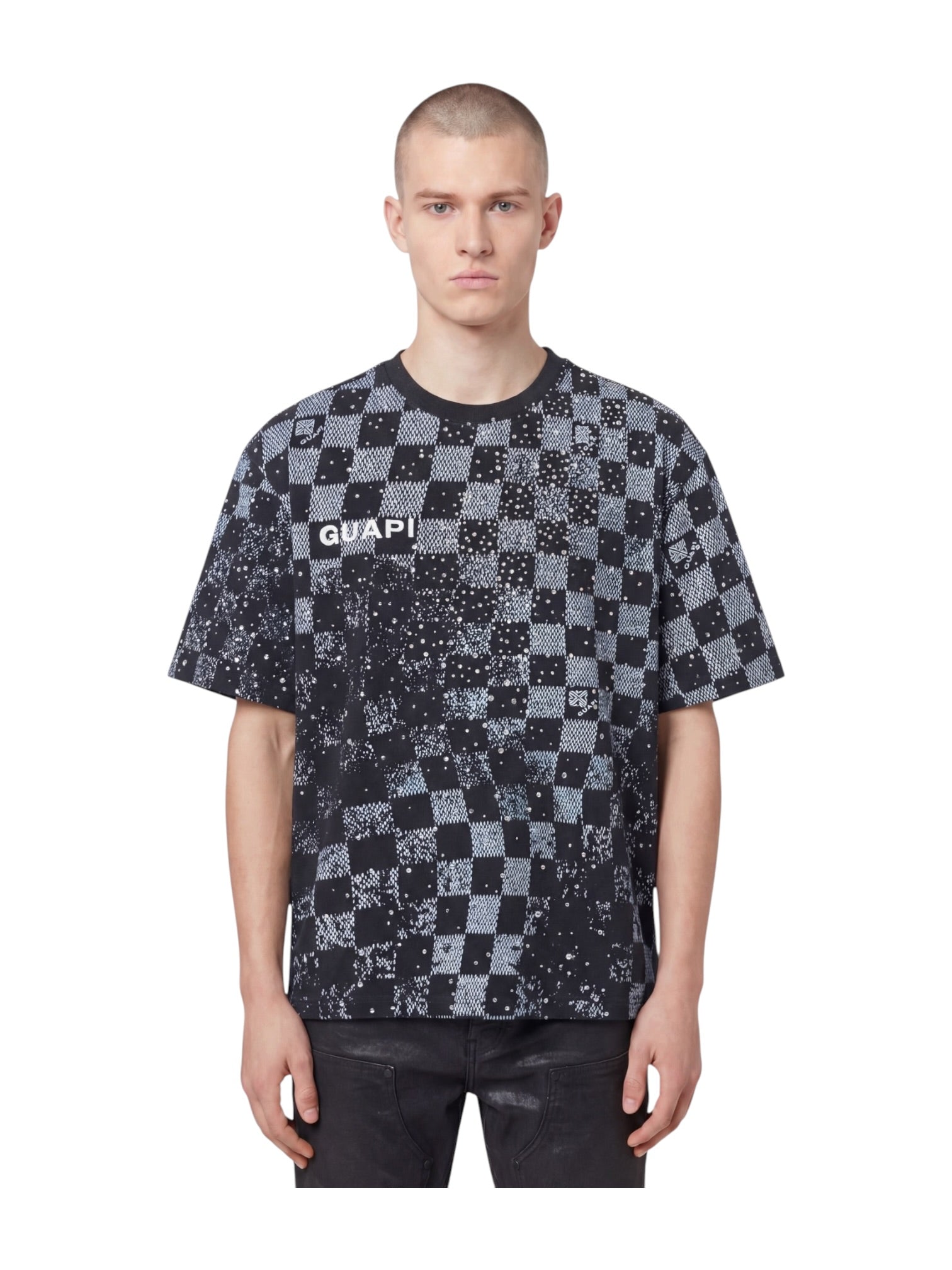 Guapi Checkerboard Tee Black