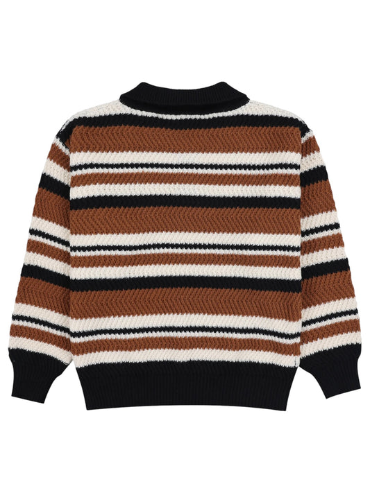 Pleasures P26F018 Cooper Polo Sweater BRN