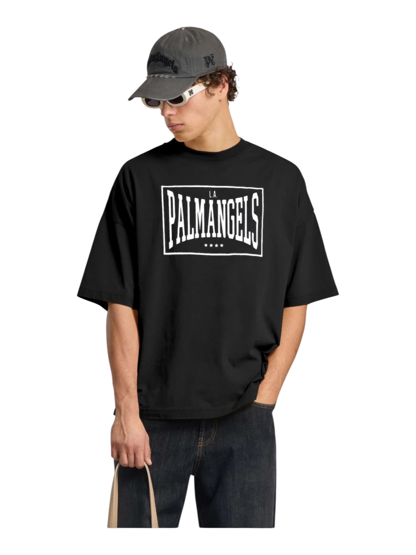 Palm Angels Vintage Box Logo Loose Tee Black Off White