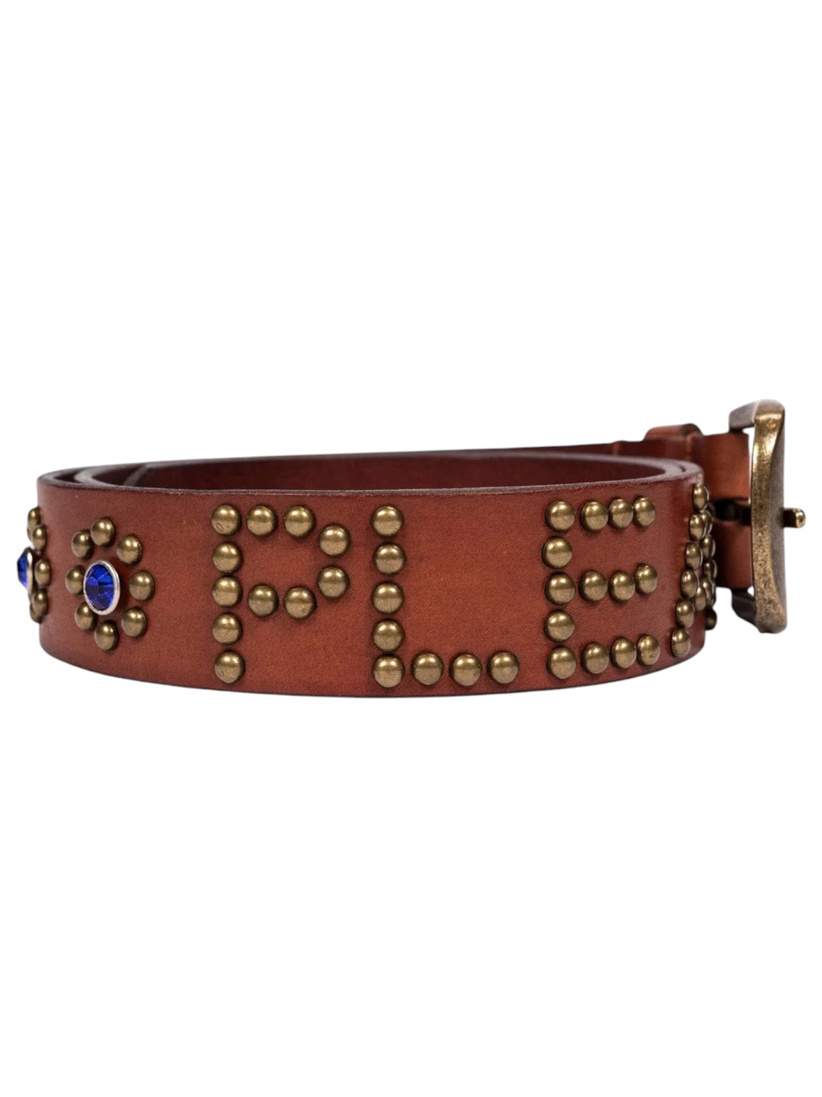 Pleasures P26F039 Pleasures Studded Belt BRN