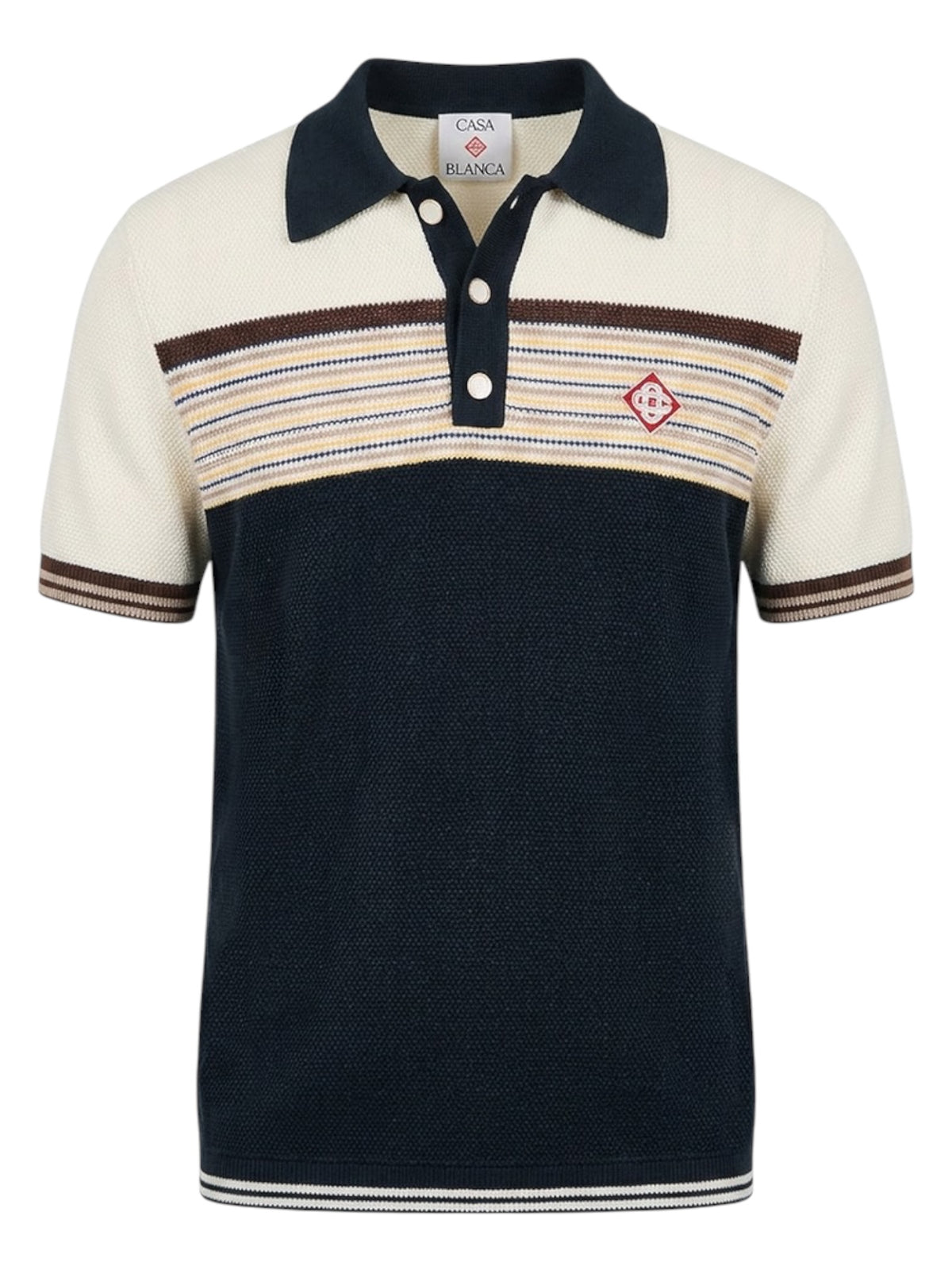CasaBlanca Cafe Stripe Polo Shirt Multi