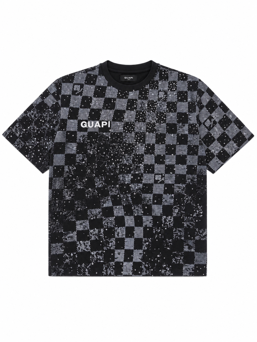 Guapi Checkerboard Tee Black