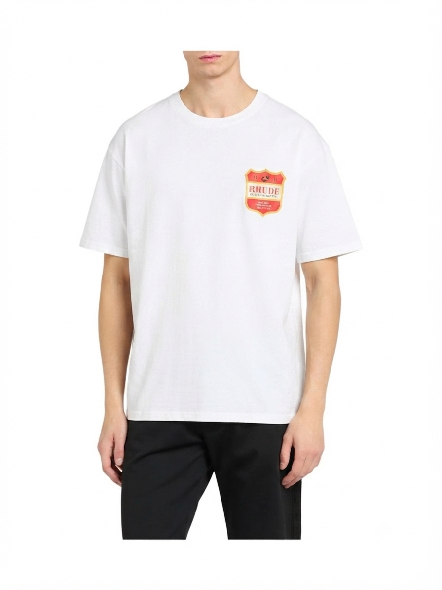 Rhude Filtaro Crest Tee Vintage Wht-Red-Yellow