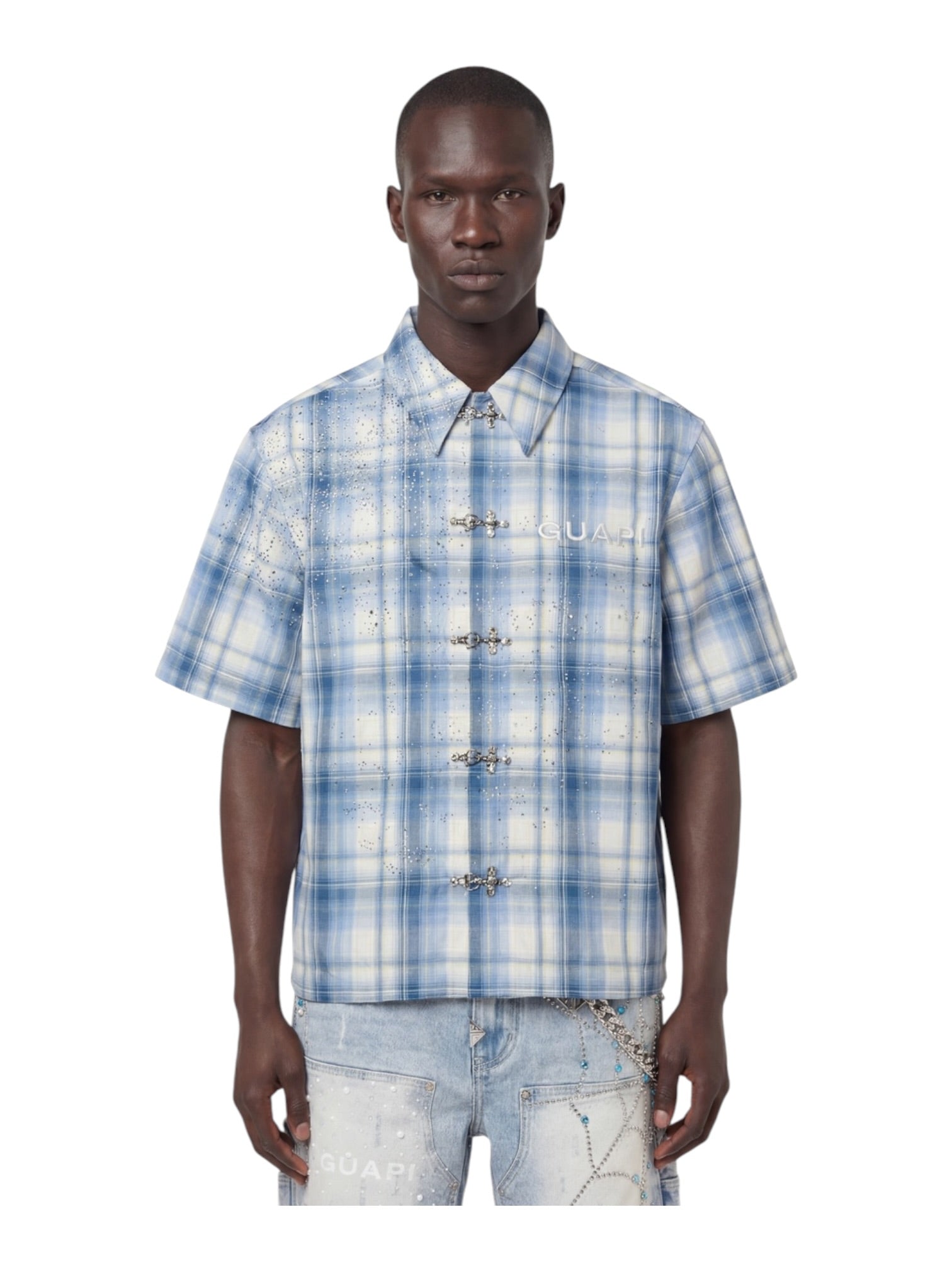Guapi Glacier Plaid Shirt Blue