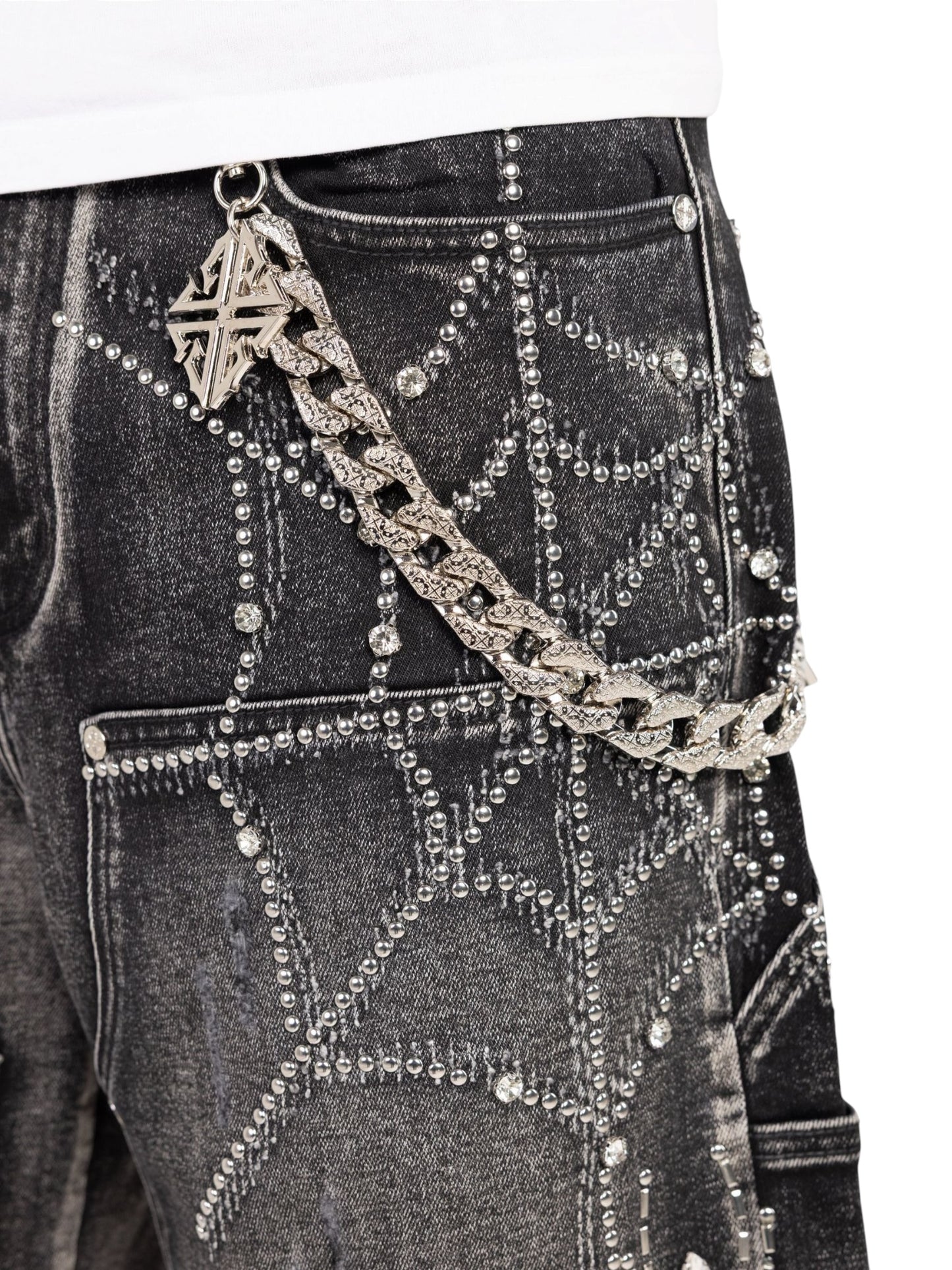 Guapi Obsidian Black Spider Denim Shorts