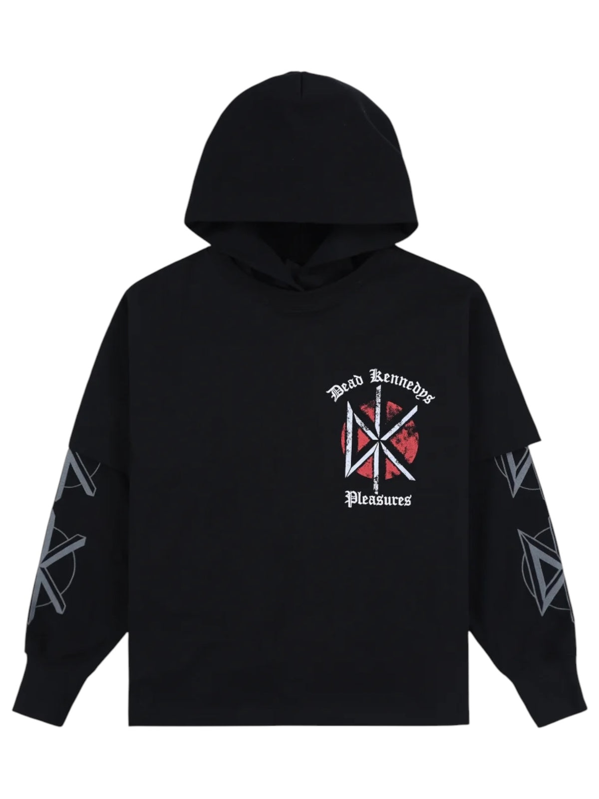Pleasures P26FDK002 Kennedys Layered Hoodie BLK