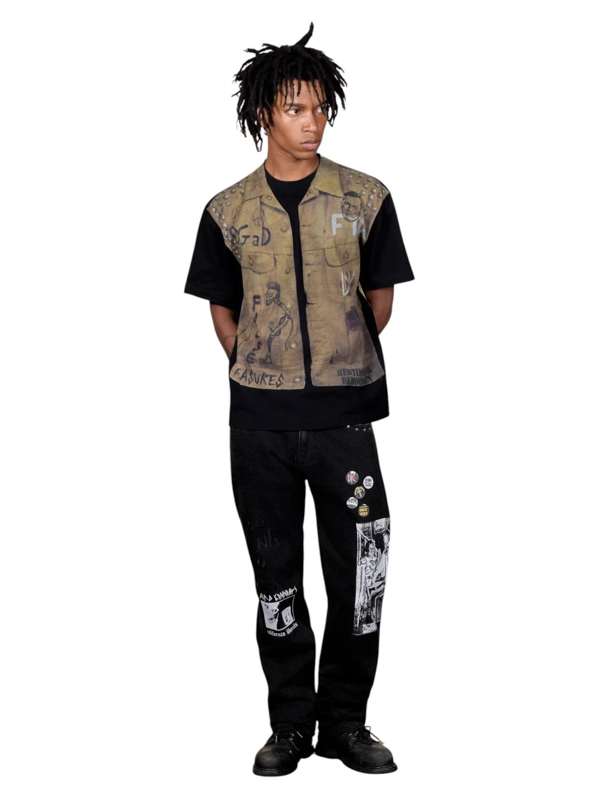 Pleasures P26FDK007 Vest Heavyweight Shirt BLK