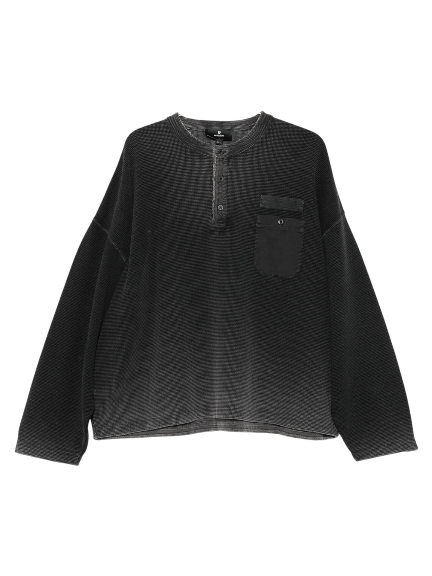 Represent MLM100907-06 Henley Sweat Vtg Black