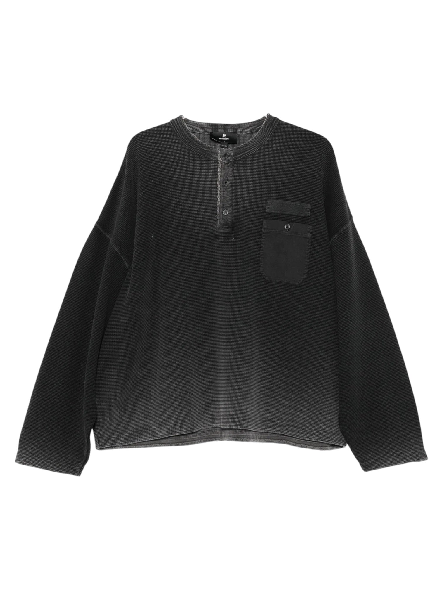 Represent MLM100907-06 Henley Sweat Vtg Black