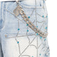 Guapi Aqua Blue Spider Denim Shorts