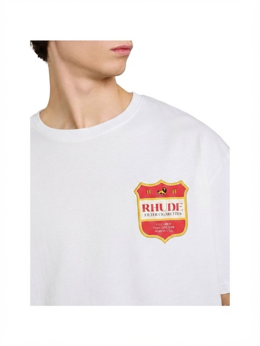 Rhude Filtaro Crest Tee Vintage Wht-Red-Yellow