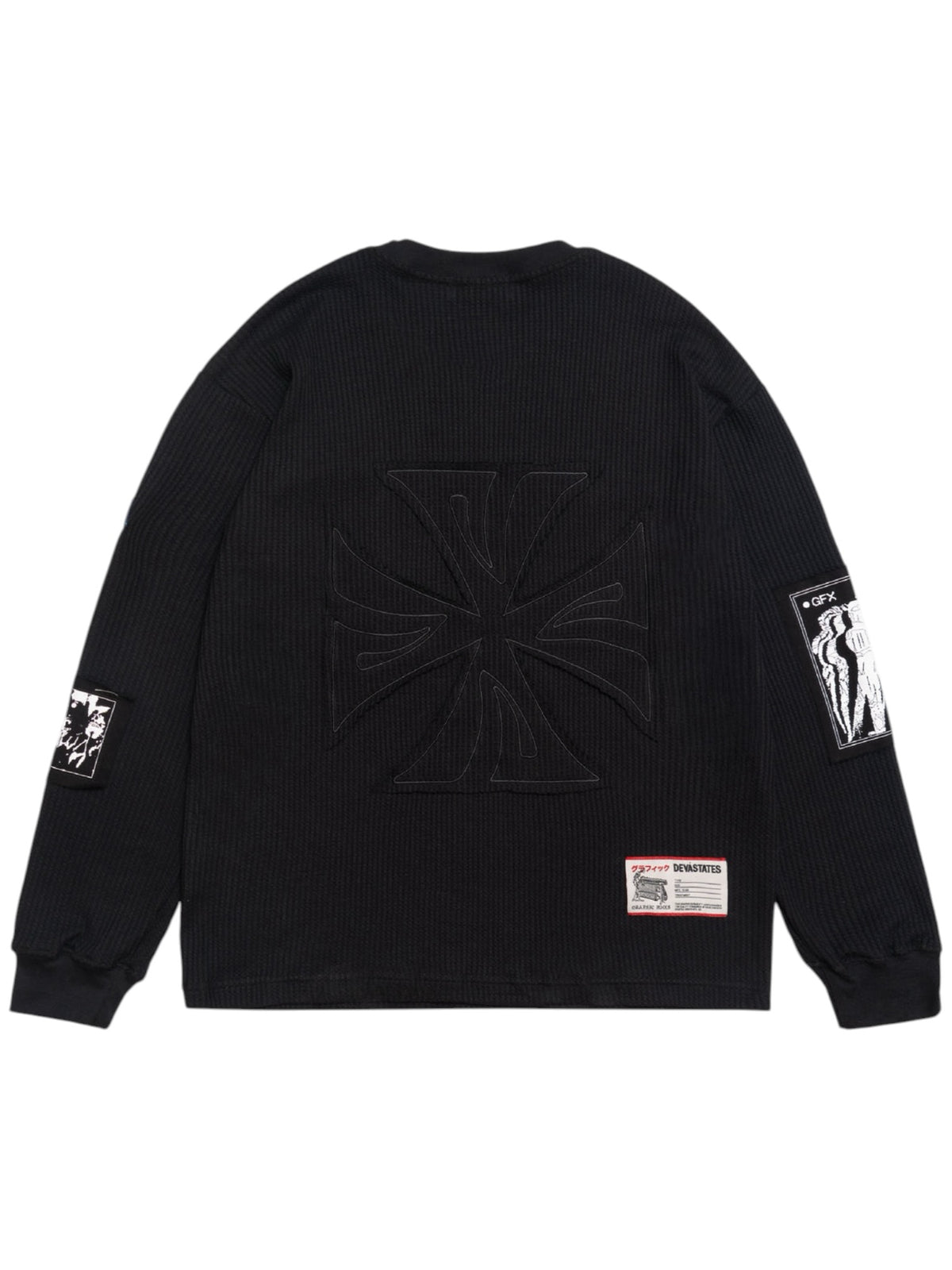 Devà States Carbon L/S Waffle Top Black