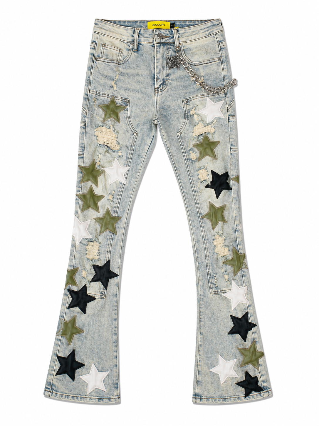 Guapi Olive Green Vintage Stars Denim