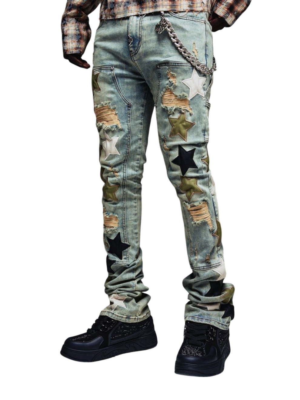 Guapi Olive Green Vintage Stars Denim