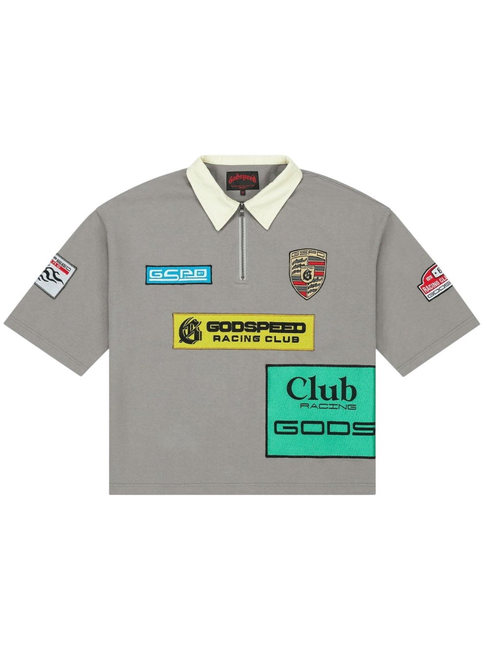 Godspeed Grc Quarter Zip Short Sleeve Polo Grey