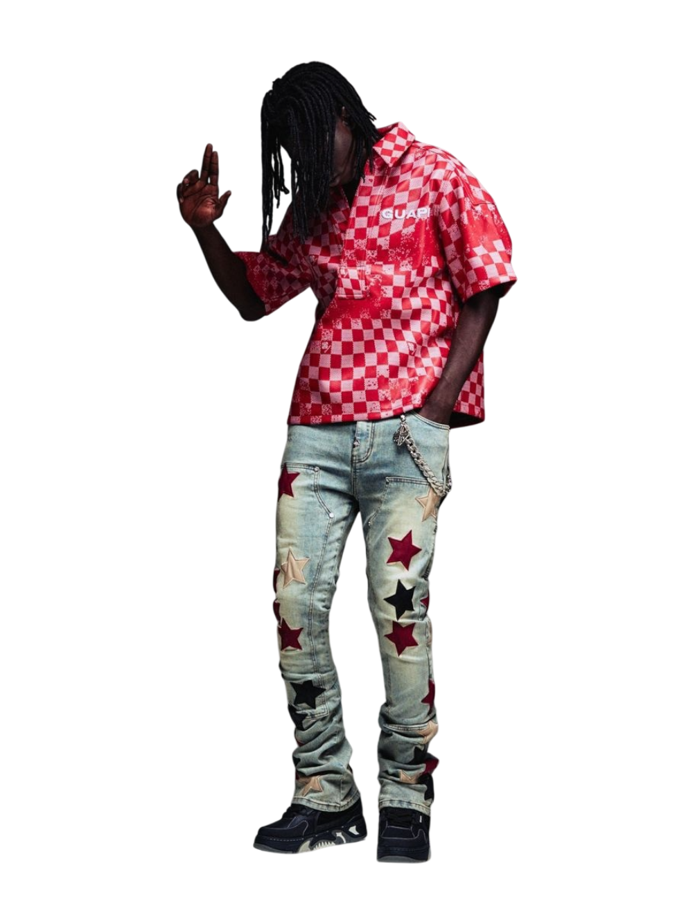 Guapi Wine Red Vintage Stars Denim