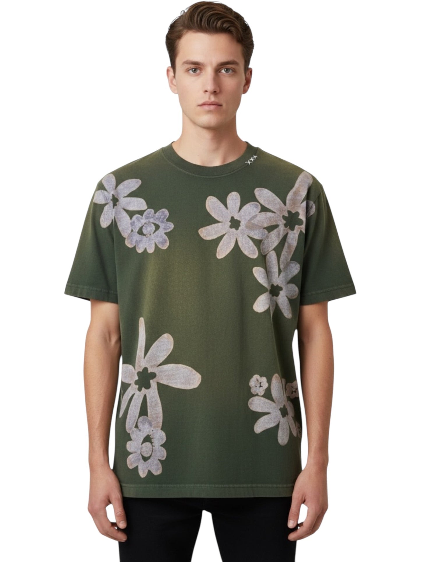 Alchemist Block Print S/S Tee Moss Green