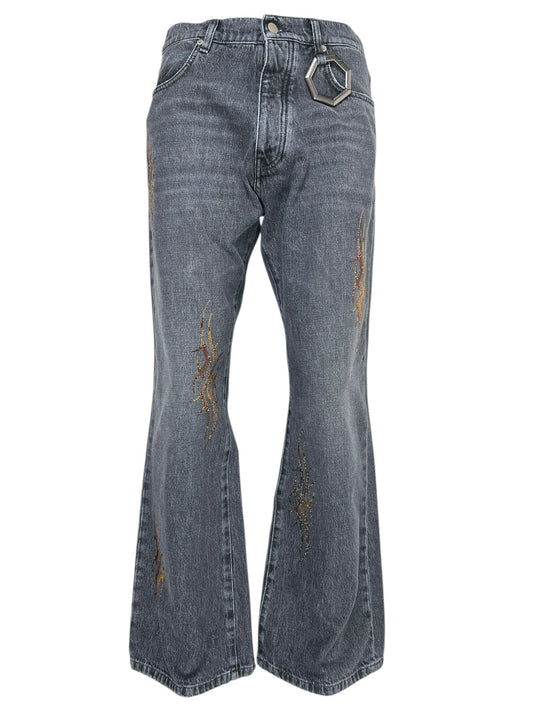 Alchemist Studio Jeans w/ allover tribal crystals Black