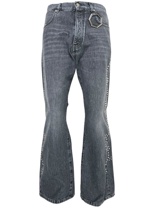Alchemist Studio Jeans w/ Western Stud Stripe Black