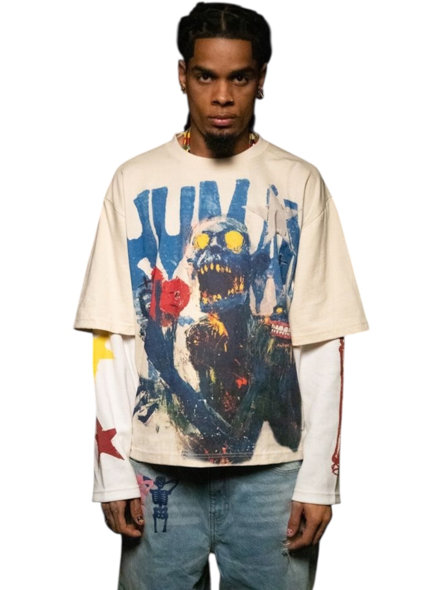 All Human Emotionless T-shirt Cream/White