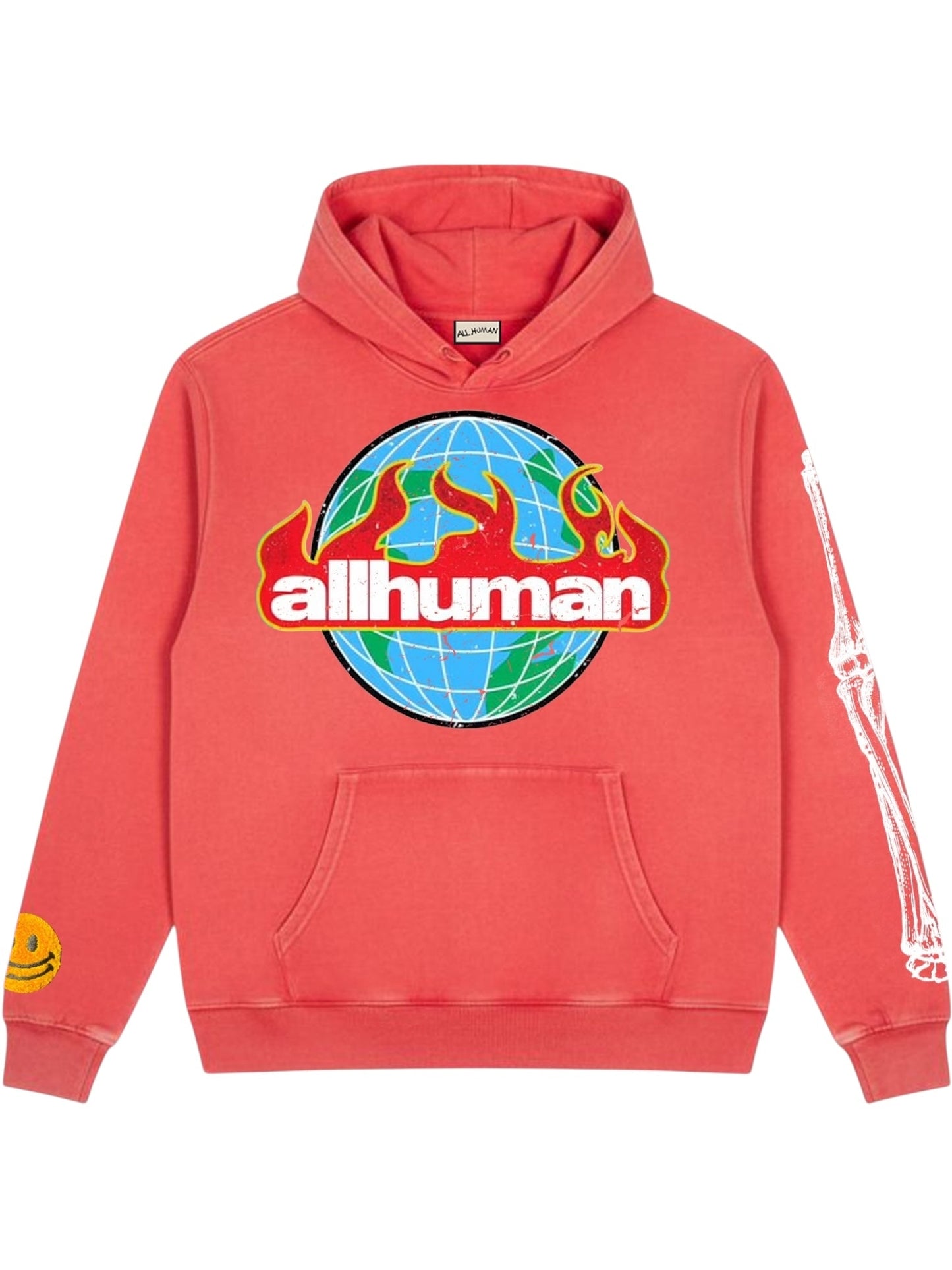 All Human End is Near Hoodie Red Wash