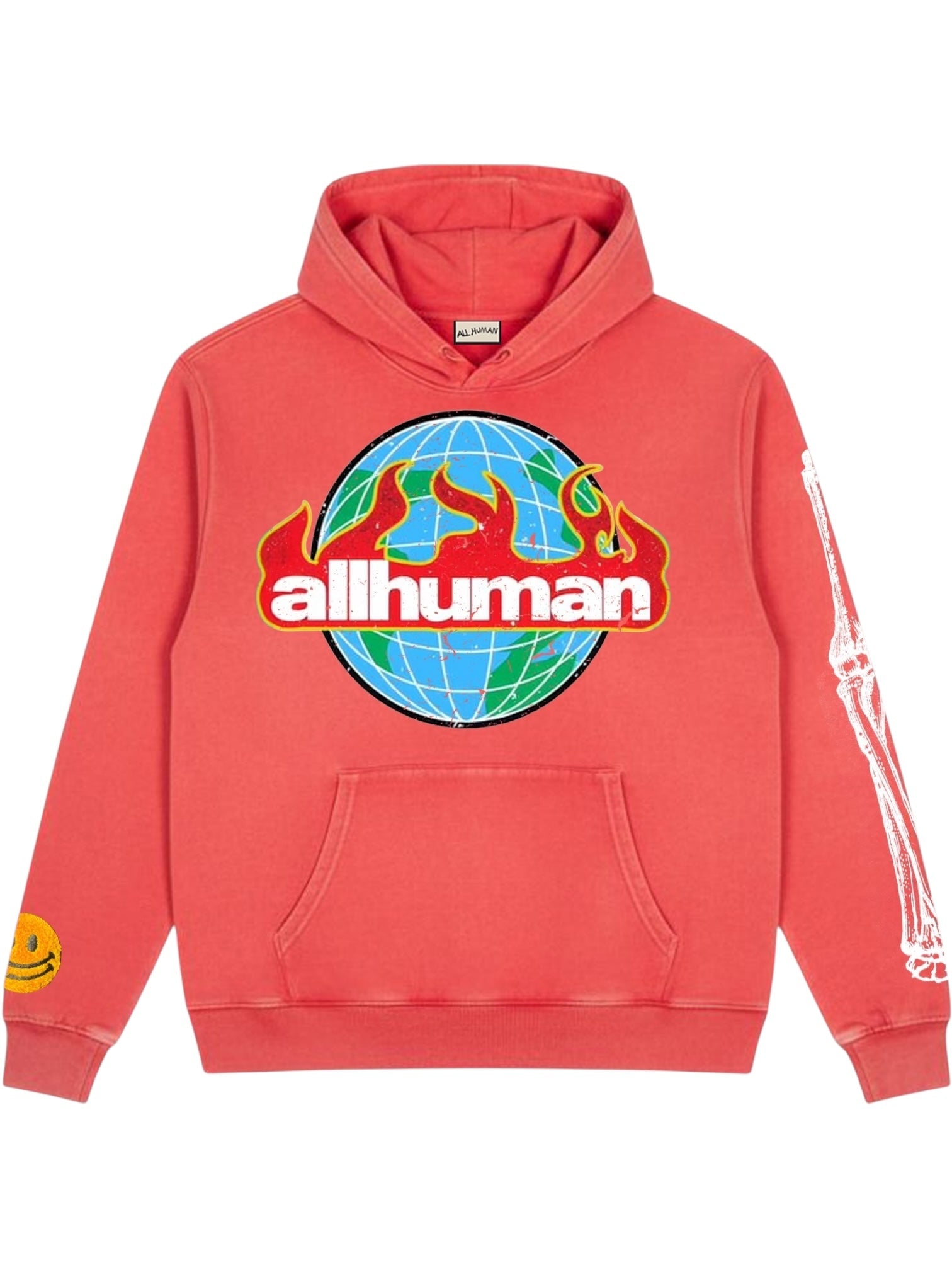 All Human End is Near Hoodie Red Wash