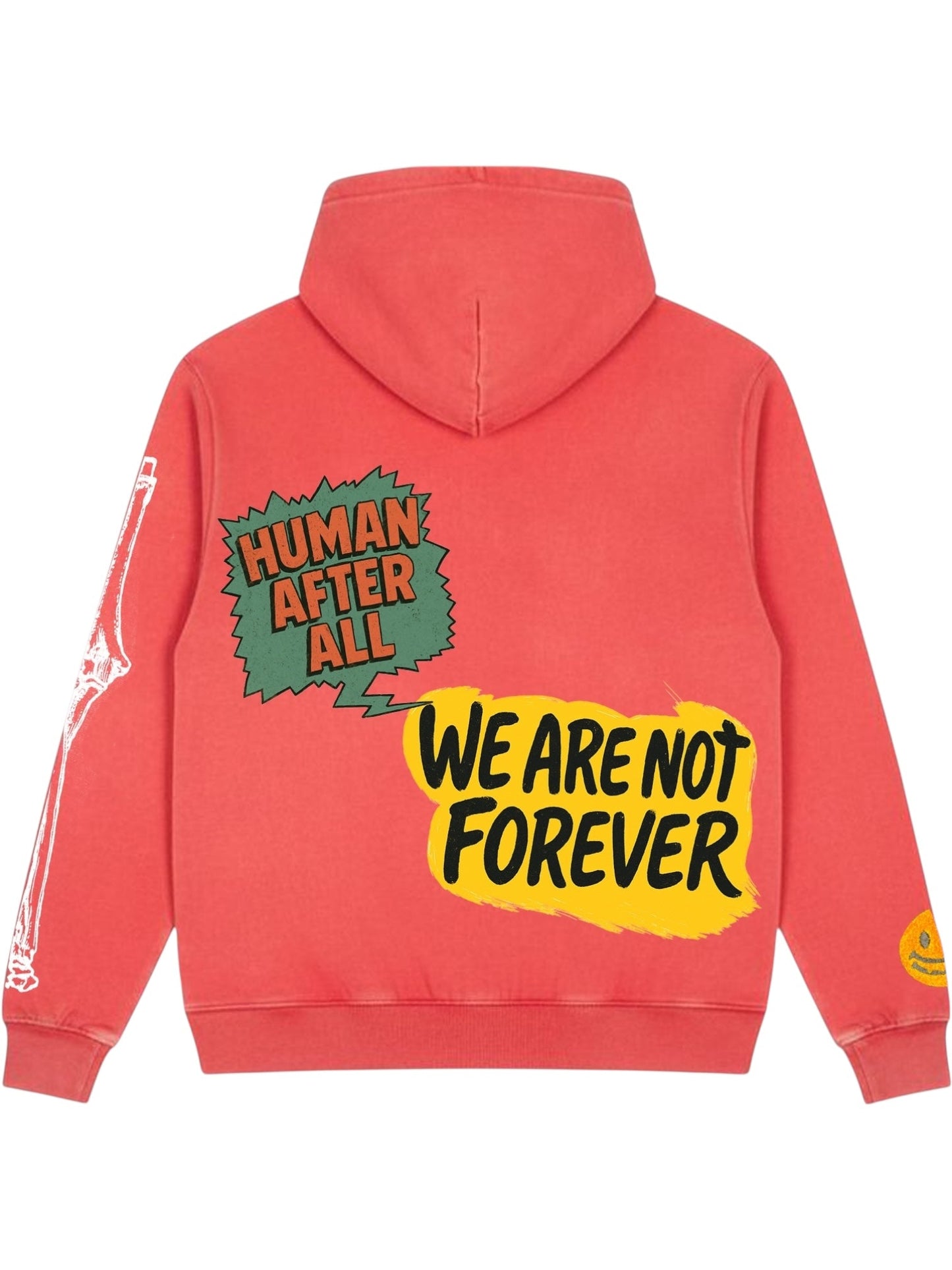All Human End is Near Hoodie Red Wash