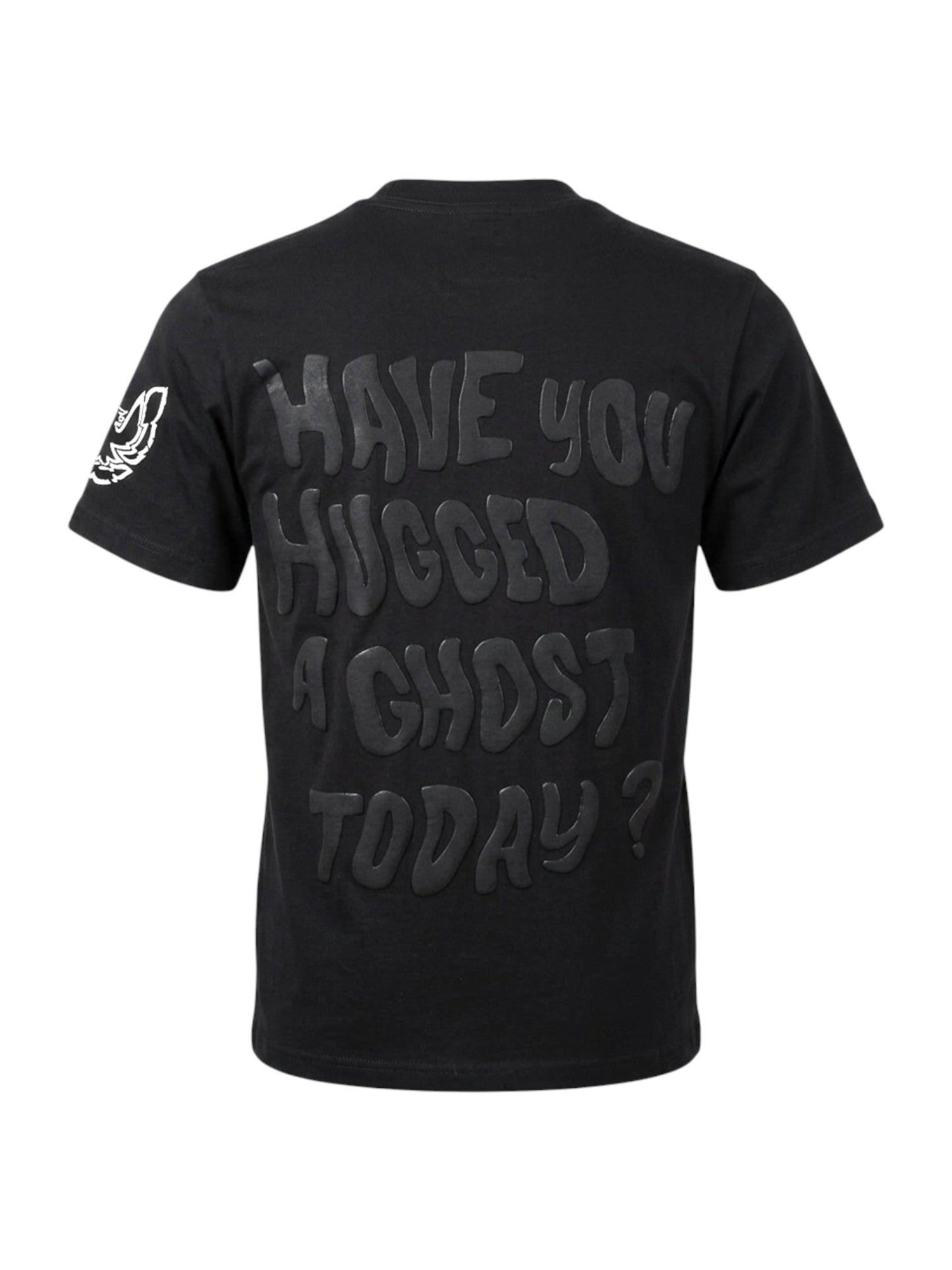 B Wood Outline Ghost Tee Black