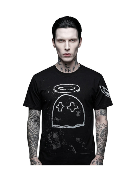 BWood Outline Ghost Tee Black