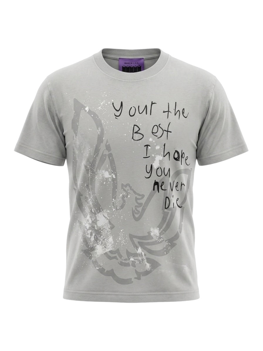 B Wood Your The Best.. Never Die Tee Grey