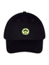 The Barrow F4bwuabc027 Trucker Nero/Black by BARROW is a black baseball hat with a green circular logo showing a paw print and fangs, enhanced with a 3D patch for texture.