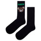 The Barrow F4bwuaso023 Sock Nero/Black showcases a distinct jacquard bear design, with the "BARROW" logo in vibrant green on the ankle.