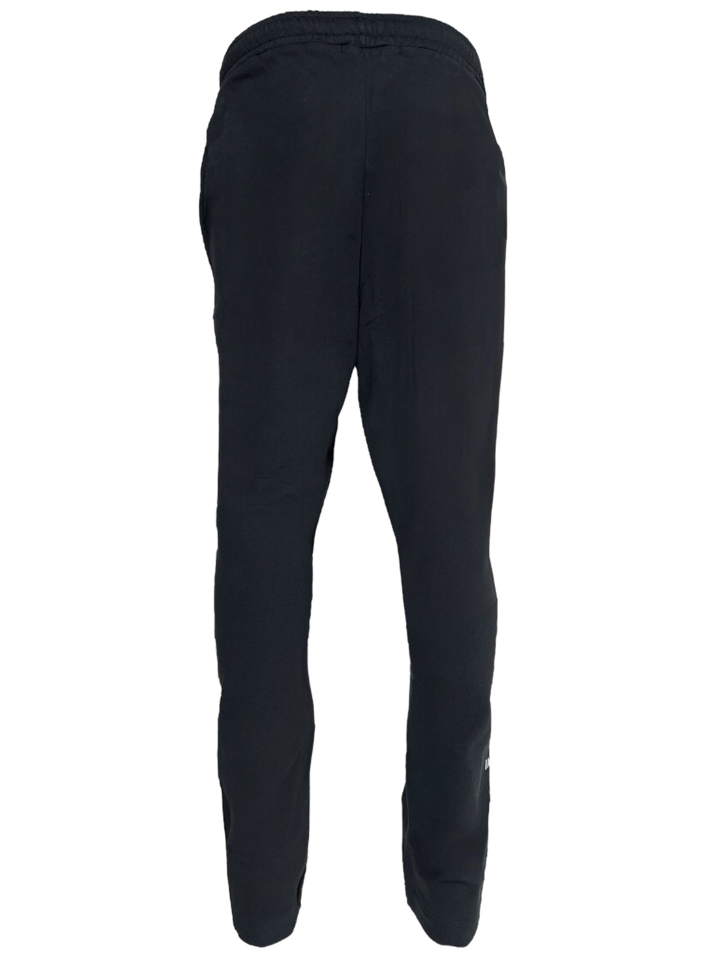 The BARROW Barrow S5BWUAFP025 Sweatpants in Nero/Black, made in Italy from 100% cotton, are shown from the back to emphasize their comfortable elastic waistband.