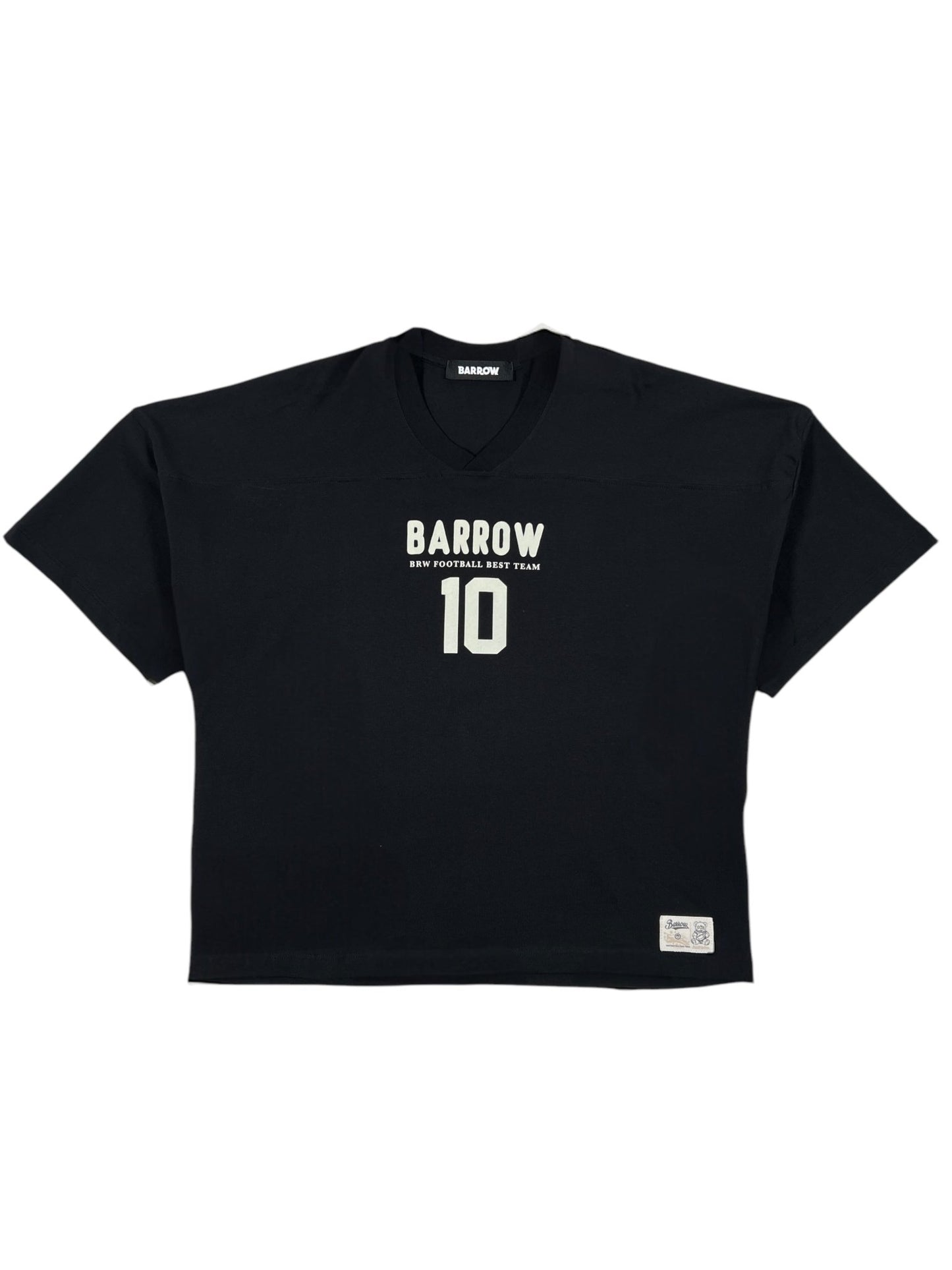 BARROW S5BWUATH022 Jersey T-shirt in Nero/Black made from soft cotton, featuring "BARROW 10" prominently on the front.