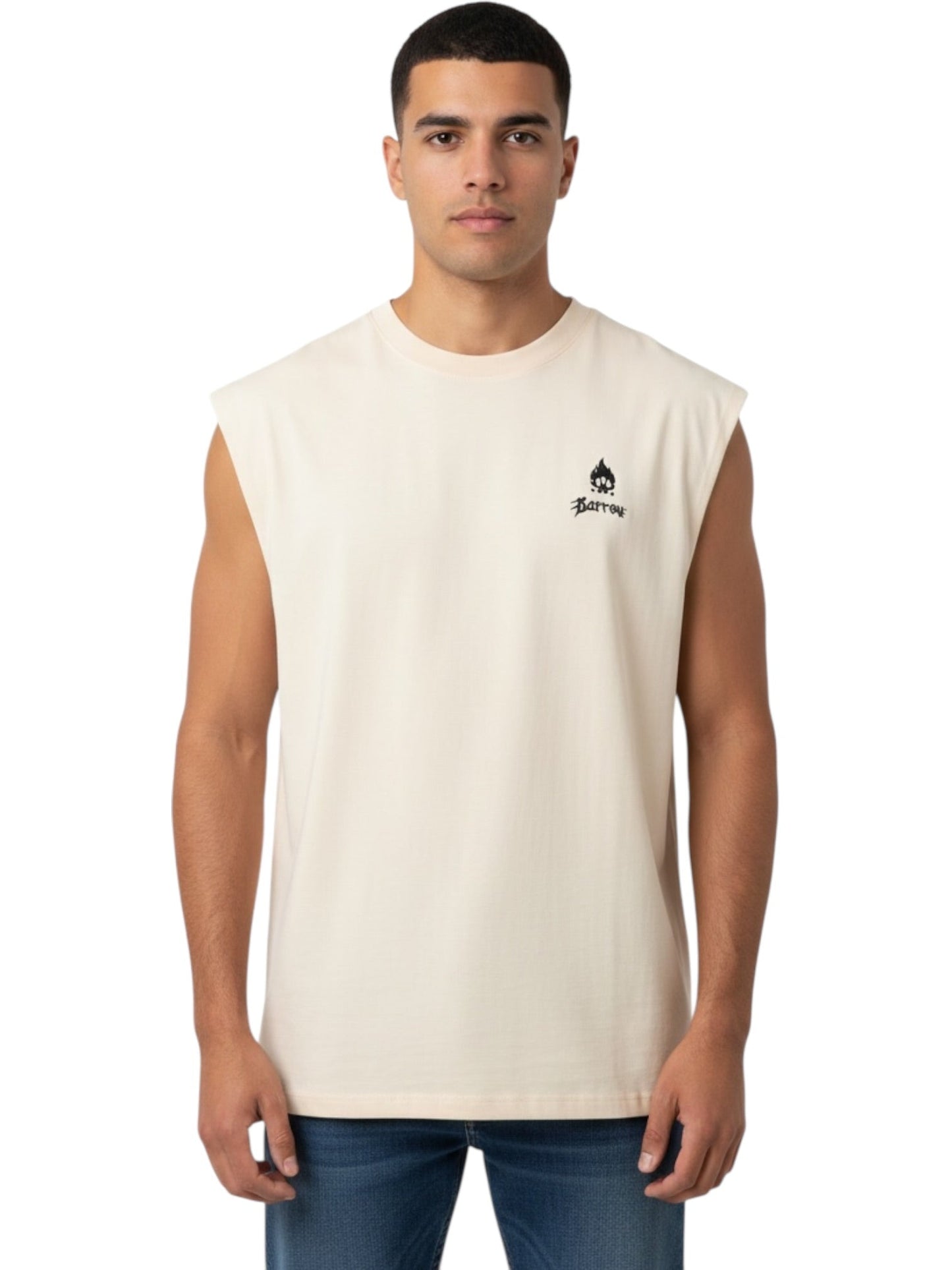 Barrow S6BWUATH023 Jersey Sleveless UNISEX Cream