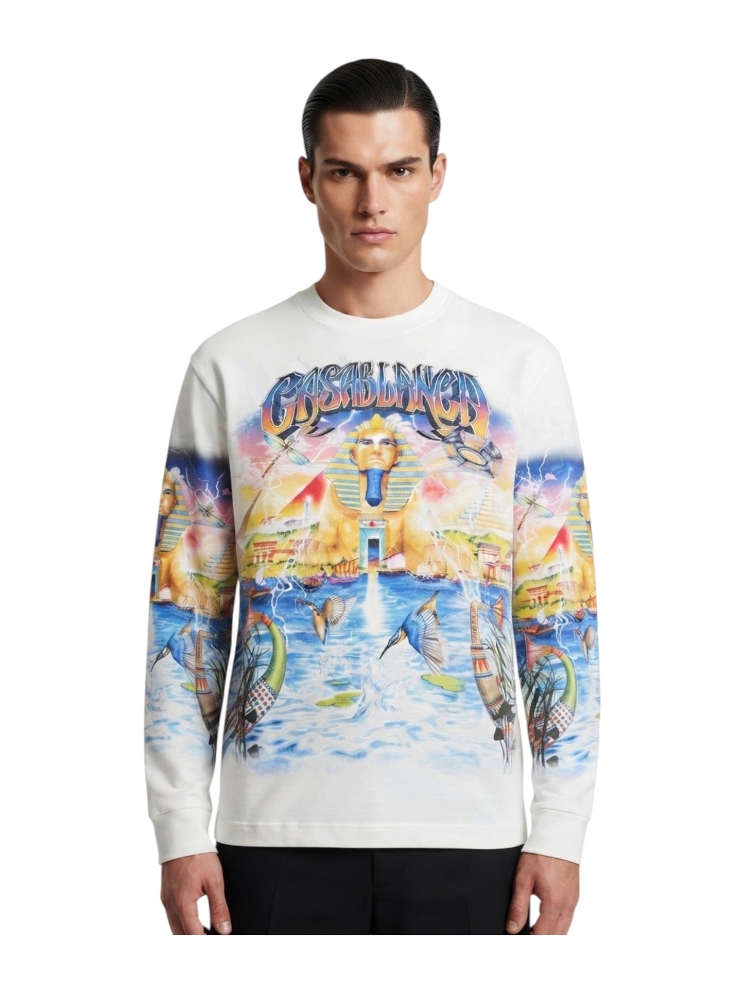 Probus CasaBlanca Egypt as It Was Long Sleeve Tee White CasaBlanca Egypt as It Was Long Sleeve Tee White White