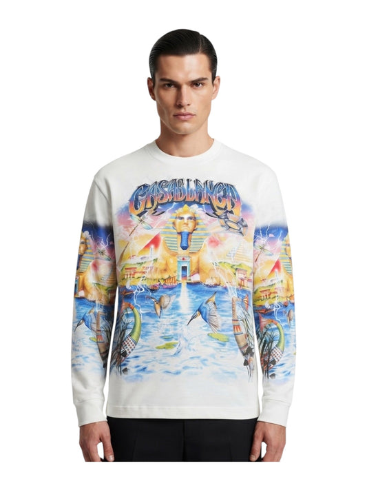 Probus CasaBlanca Egypt as It Was Long Sleeve Tee White CasaBlanca Egypt as It Was Long Sleeve Tee White White