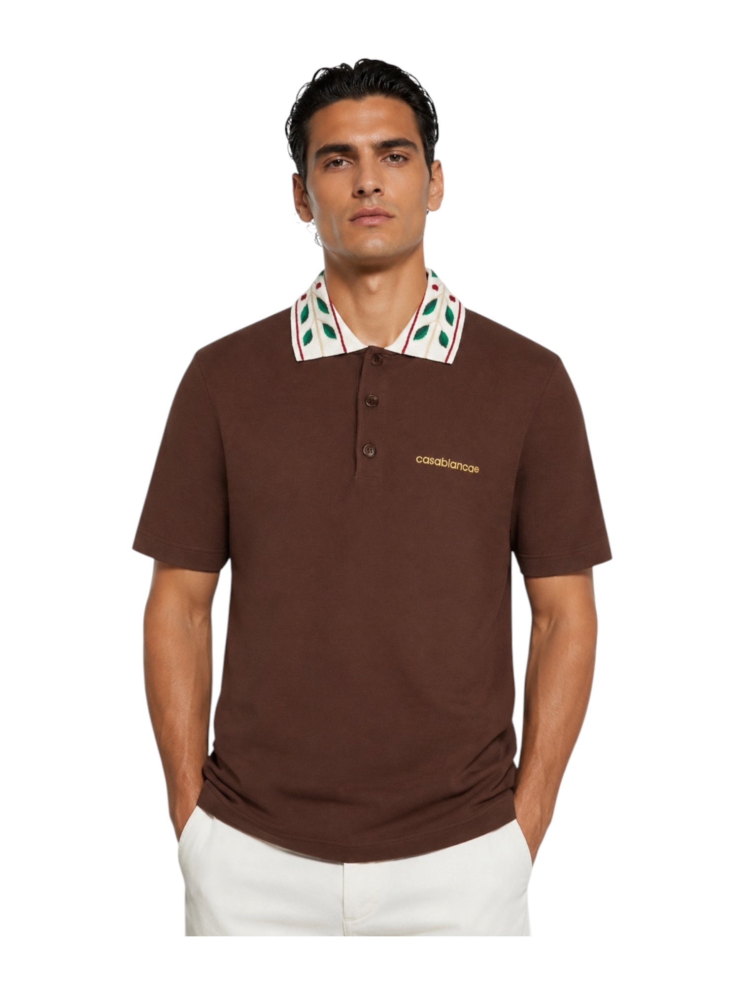 Probus Casablanca Laurel Pique Polo Brown Casablanca Laurel Pique Polo Brown BROWN