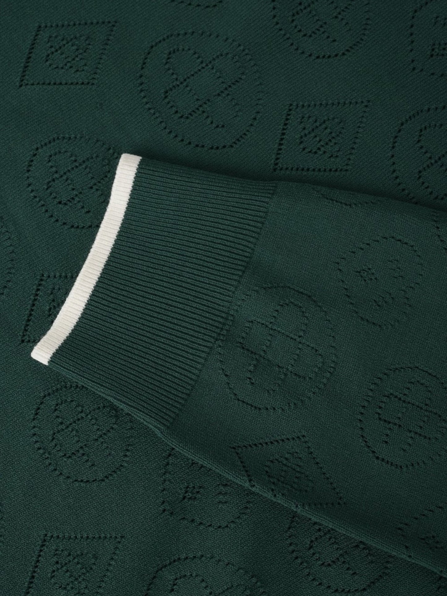 Probus Casablanca Pointelle LS Polo Shirt Green Casablanca Pointelle LS Polo Shirt Green GREEN