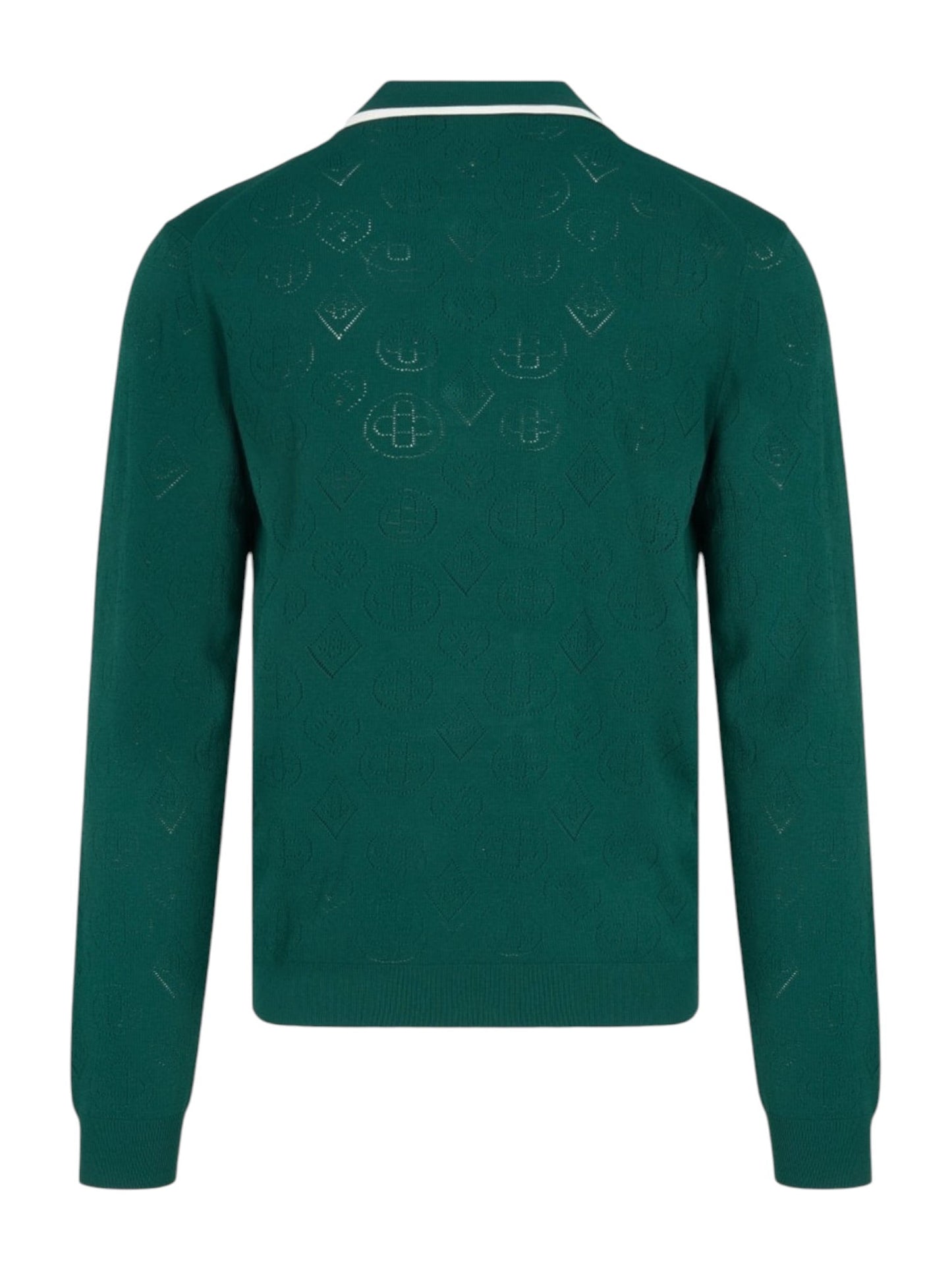 Probus Casablanca Pointelle LS Polo Shirt Green Casablanca Pointelle LS Polo Shirt Green GREEN