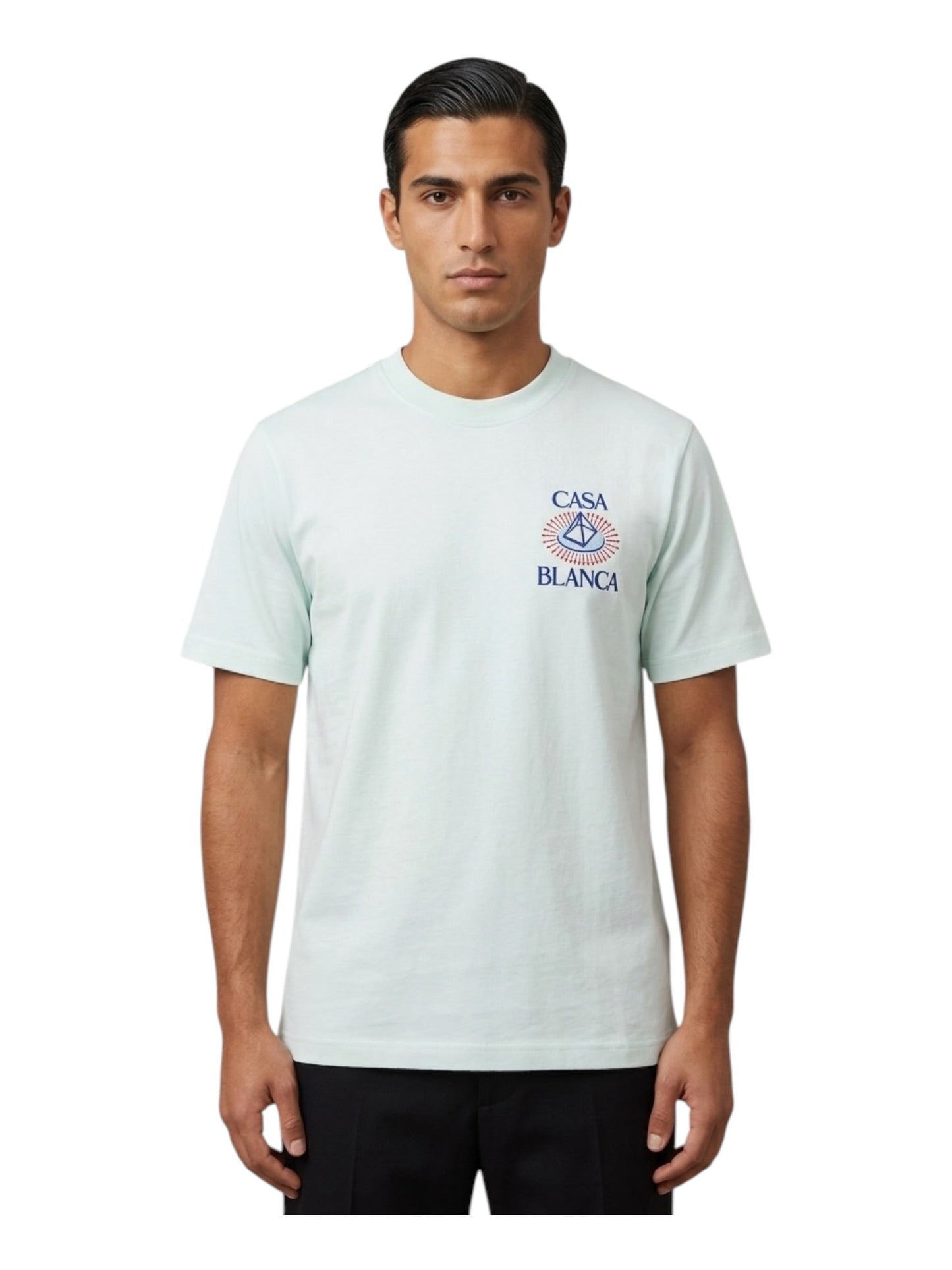 Probus Casablanca Pyramid Flock Printed T-Shirt Ice Blue Casablanca Pyramid Flock Printed T-Shirt Ice Blue BLUE
