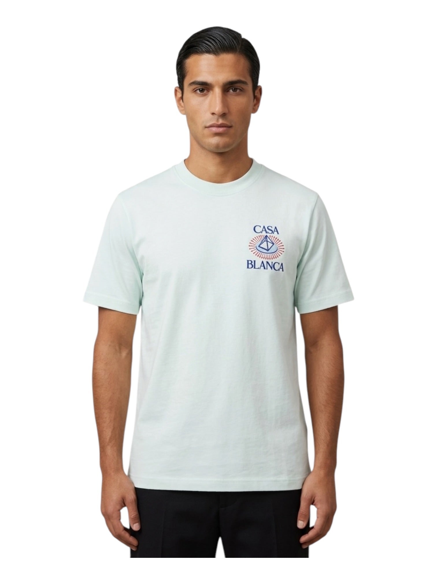 Probus Casablanca Pyramid Flock Printed T-Shirt Ice Blue Casablanca Pyramid Flock Printed T-Shirt Ice Blue BLUE