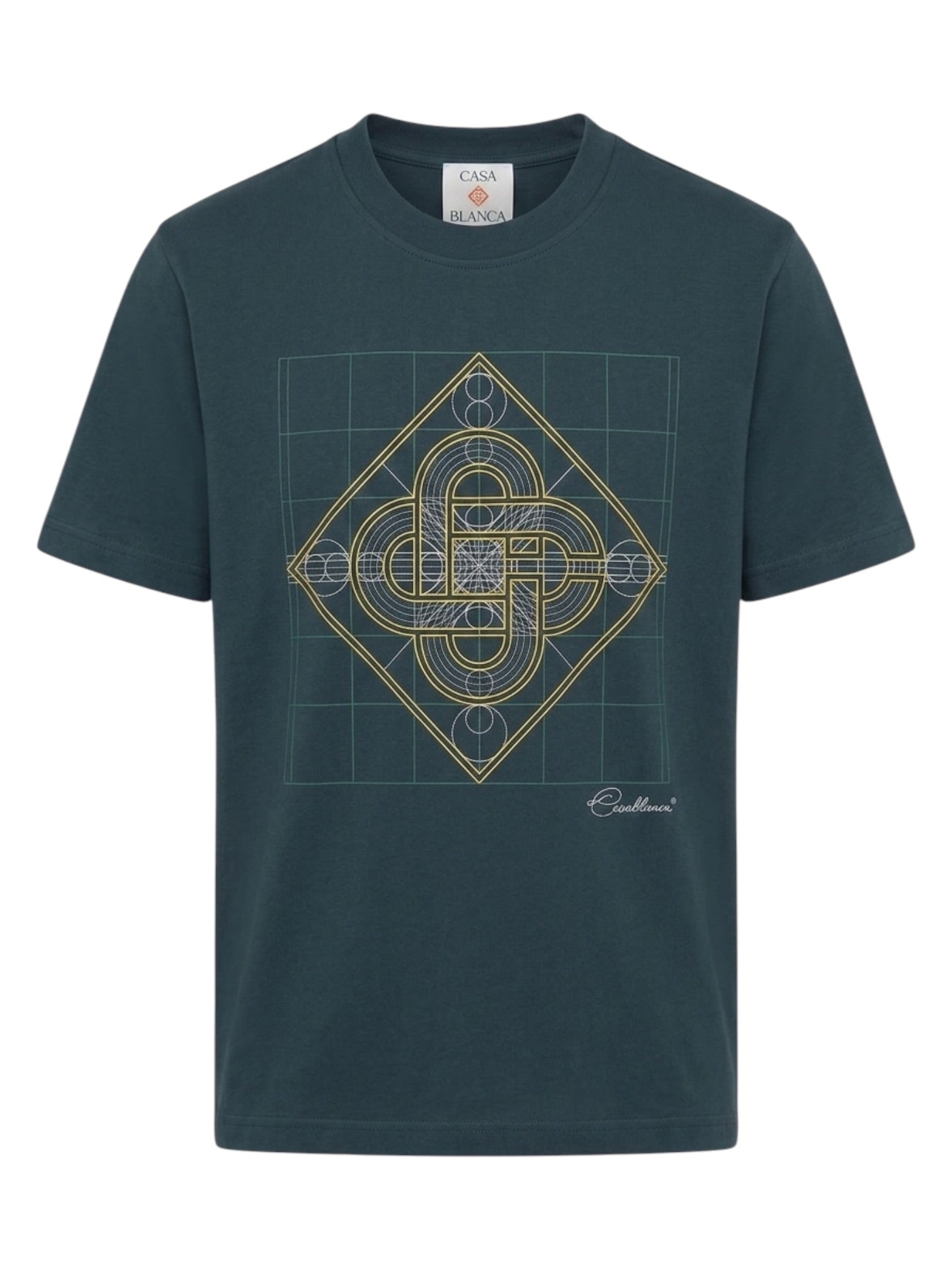 Casablanca Sacree CC Printed Classic T-Shirt Teal