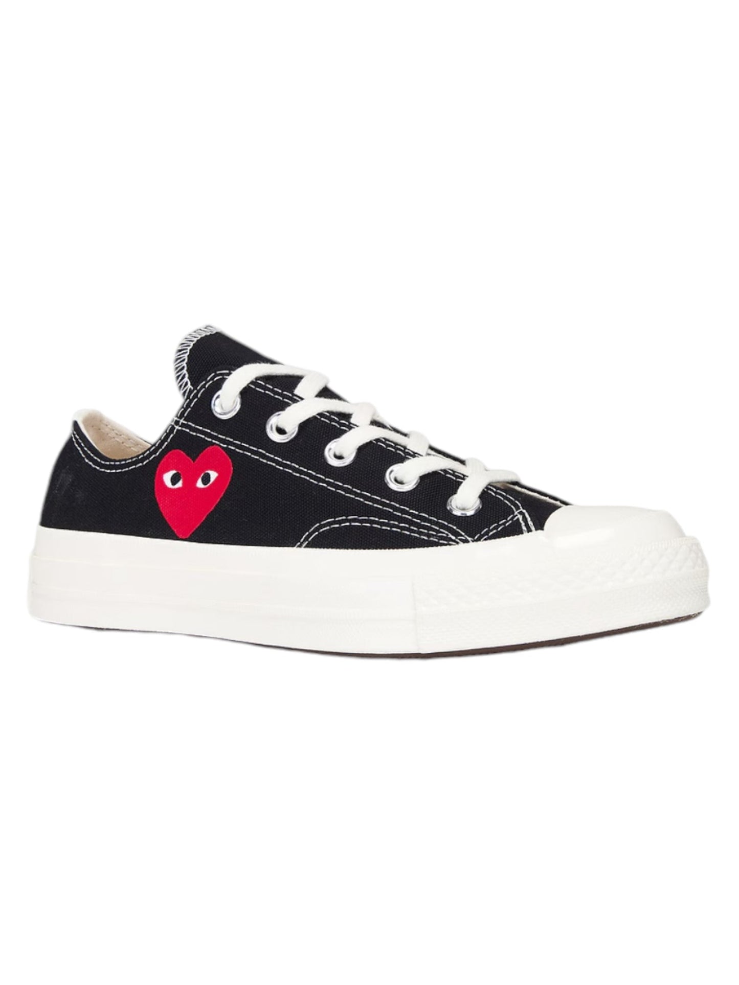 Comme des Garcons A08804C Small Red Heart Low Top Black