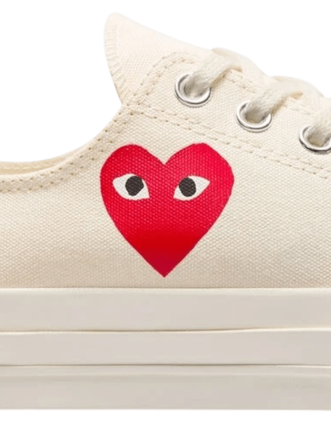 Comme des Garcons A08805C Converse Small Red Heart Low Top Beige