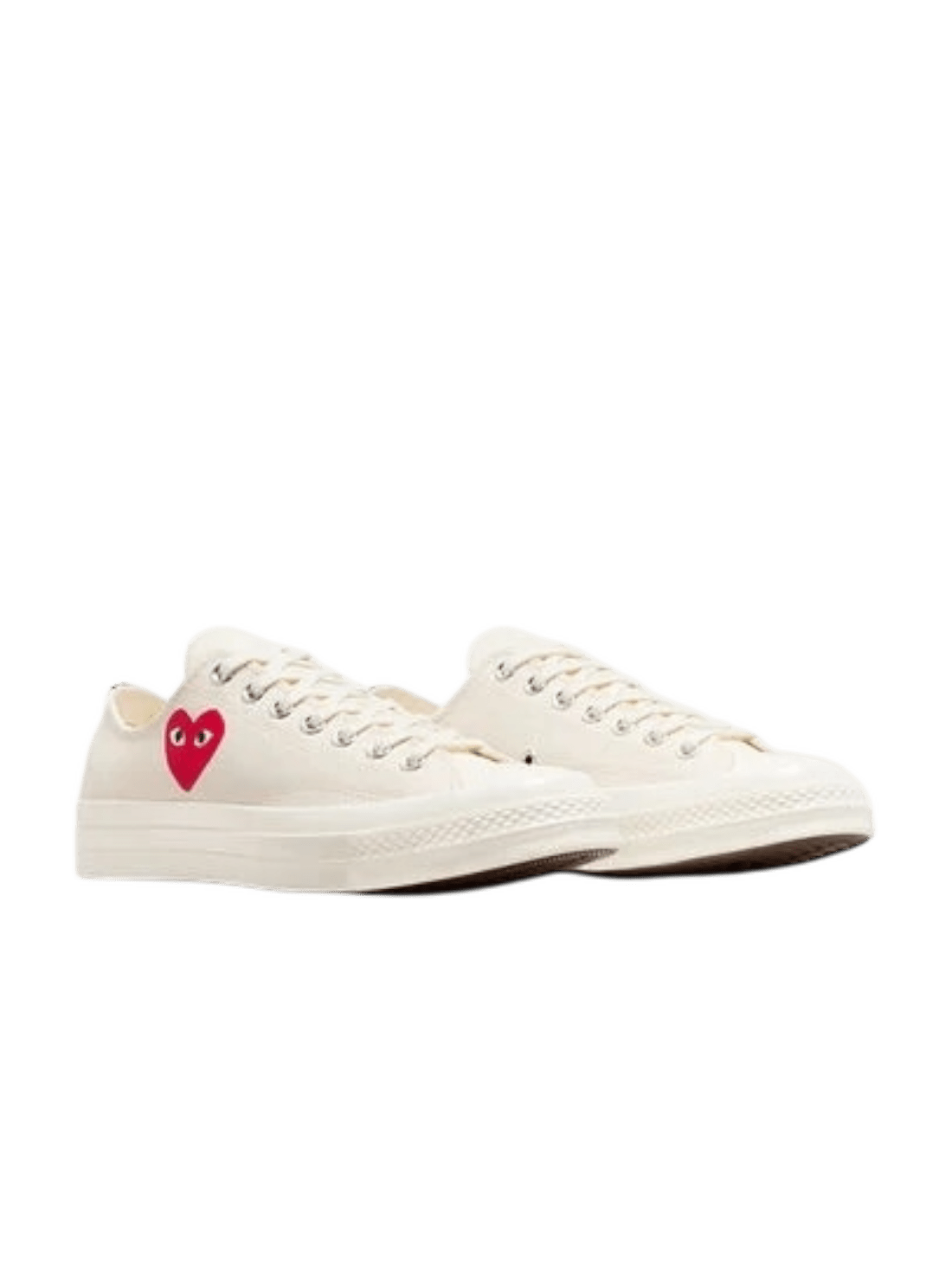 Comme des Garcons A08805C Converse Small Red Heart Low Top Beige