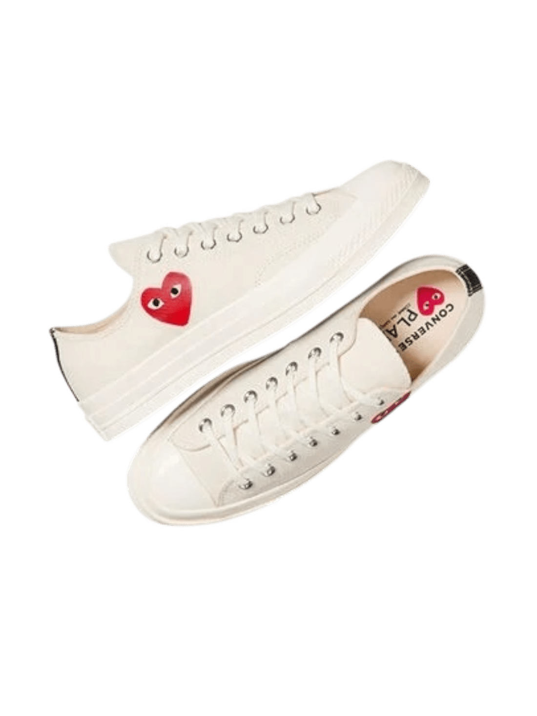 Comme des Garcons A08805C Converse Small Red Heart Low Top Beige