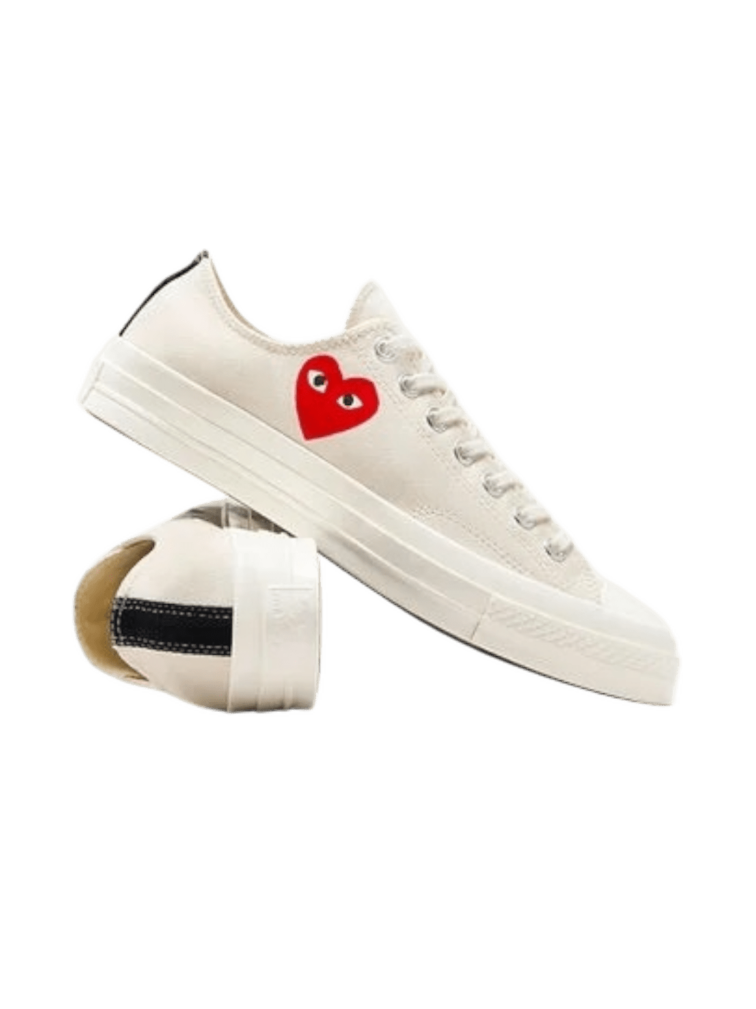 Comme des Garcons A08805C Converse Small Red Heart Low Top Beige