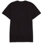 The COMMES DES GARCONS P1T288 men's T-shirt in black is elegantly displayed laid flat against a white background, showcasing its sleek back side.